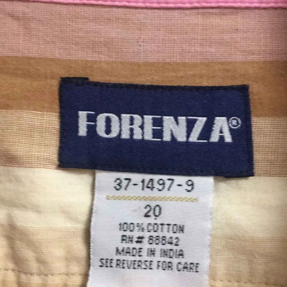 Forenza Vintage Striped Rust and Purple Pink Button Down Medium - Image 6