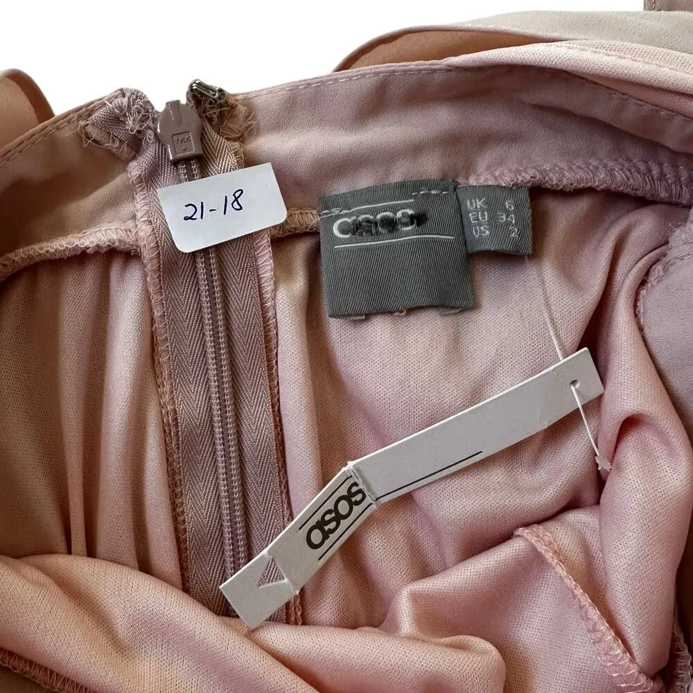 Asos Peach Rhinestone Formal Dress Women Size 2 NWT | 21-18 - Image 4