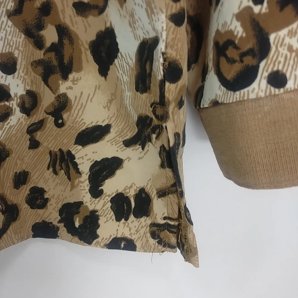 Popovitch L Vintage Knit Golden Leopard Long Jacket Black Size L - Image 8