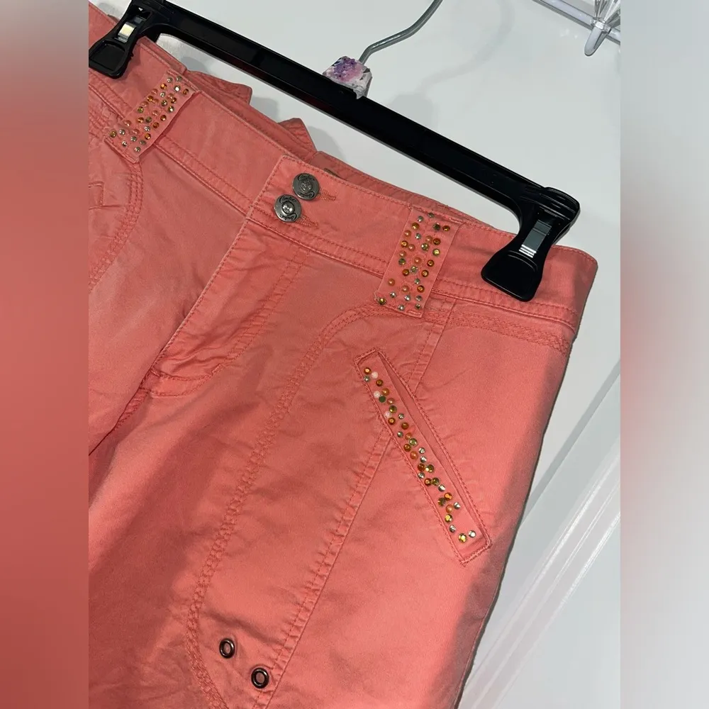 Candie’s Y2K Vintage Crystal Bead Lace Up Sparkle Cargo Utility StyleShorts Sz 9 - Image 9