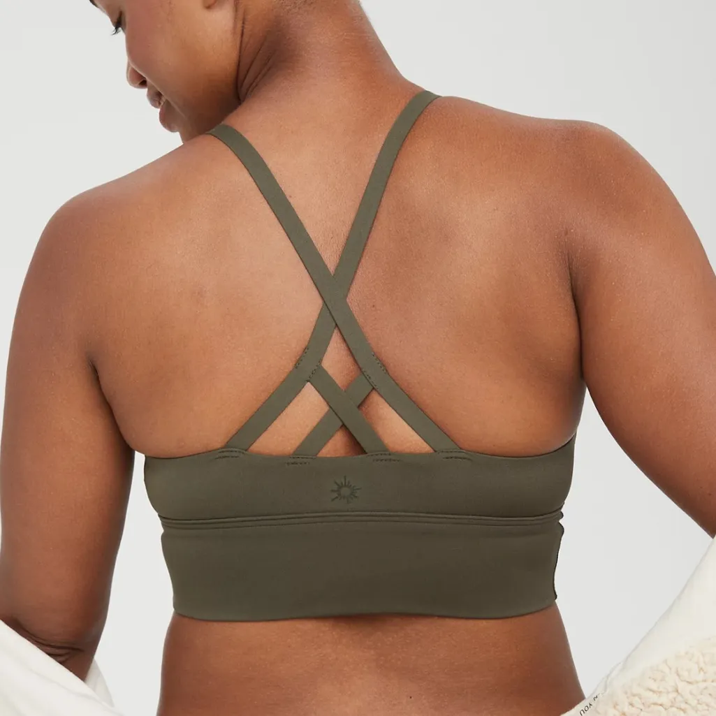 Aerie Offline by  Light Brown Real Me Strappy Sports Bra - Image 5