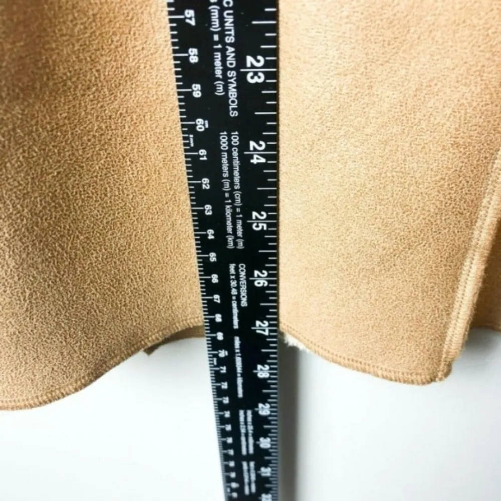 Faux Suede Sherpa Lined Sleeveless Cardigan Vest Size S - Image 8