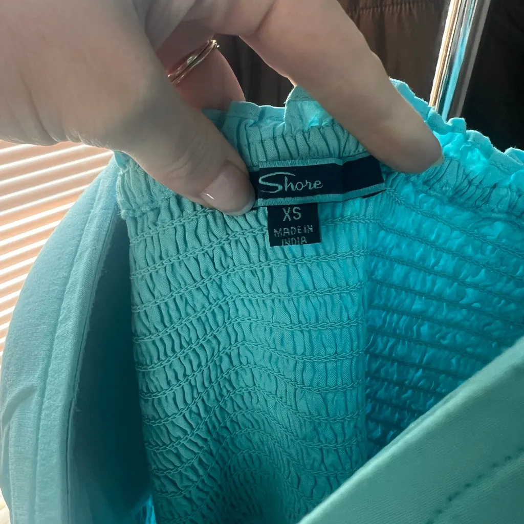 Chic Turquoise Halter Maxi Dress Blue Size XS - Image 3