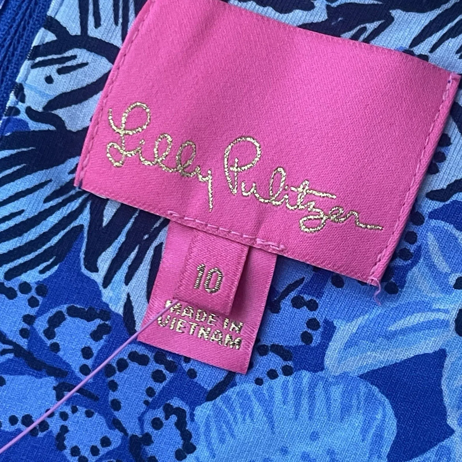 LILLY PULITZER Claudia Long Sleeve Dress Size 10 Alba Blue NEW Tropical Floral - Image 7