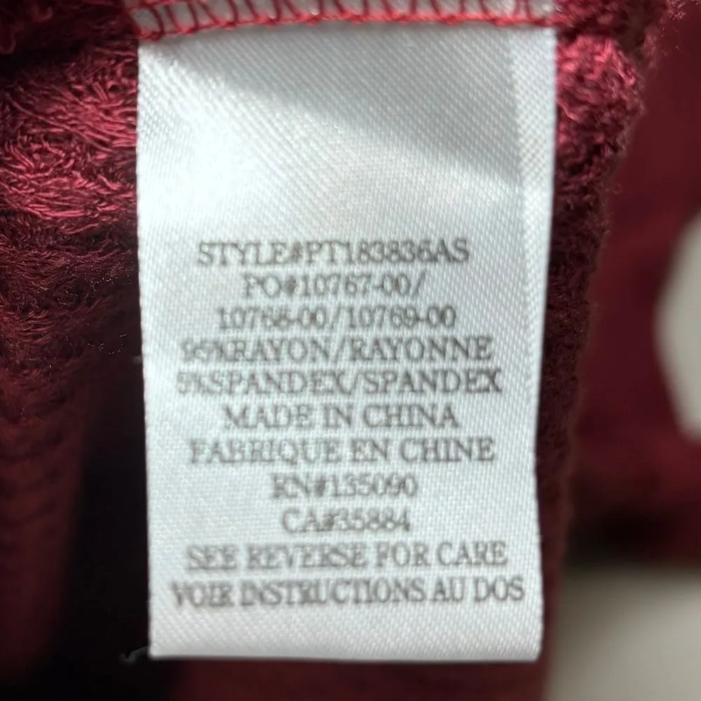 Altar'd State Red Mini Dress Tunic Long Sleeve Medium‎ Thermal Waffle Knit - Image 6