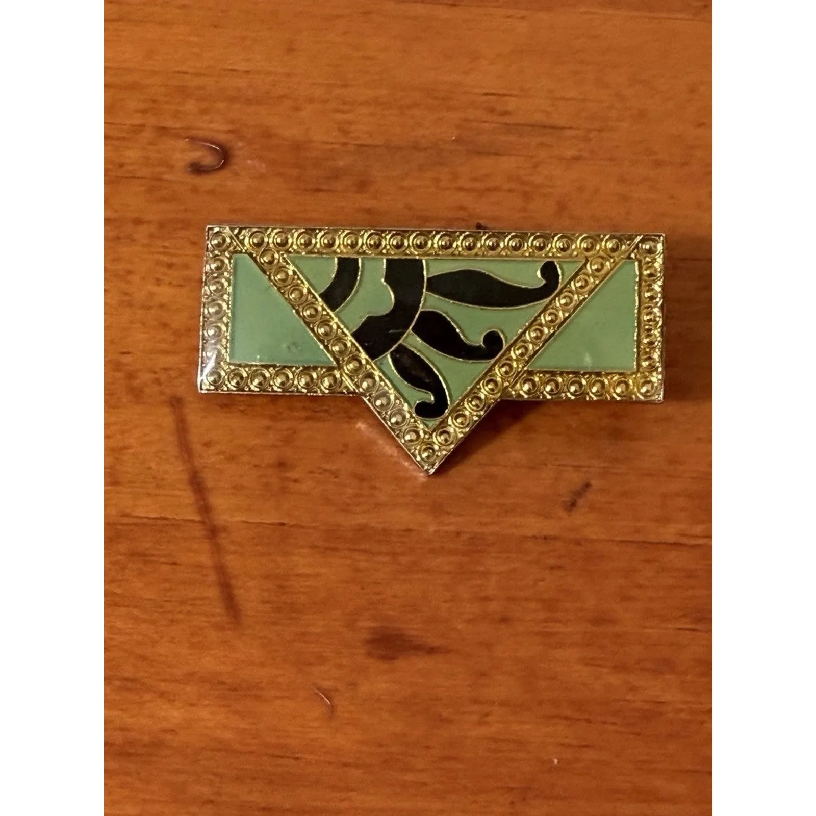 Art Deco Revival Enamel Bar Brooch Pierre Bex Style Vintage Bold Geometric - Image 5
