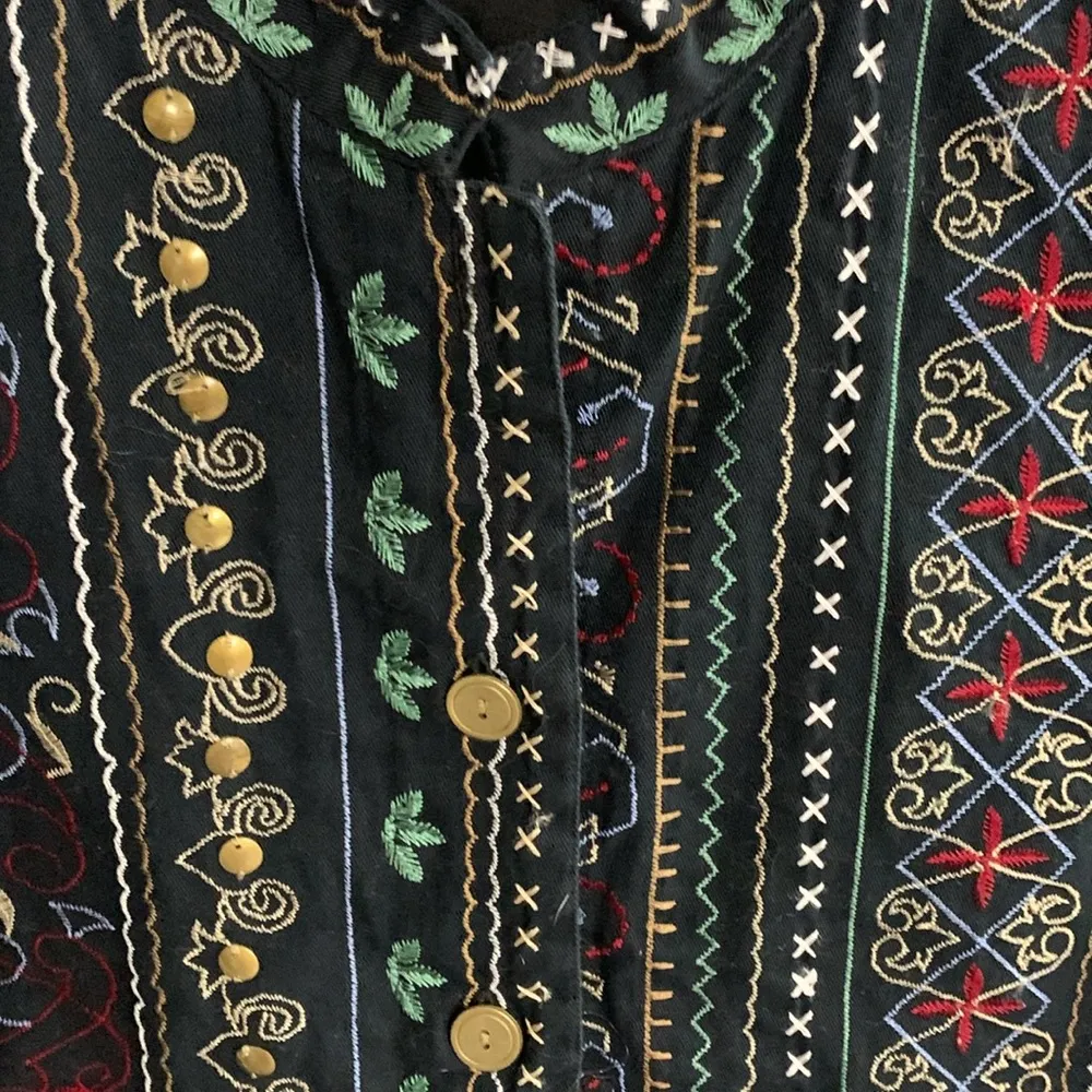 Vintage Units Embellished Embroidered Vest Size L Red Size L - Image 2