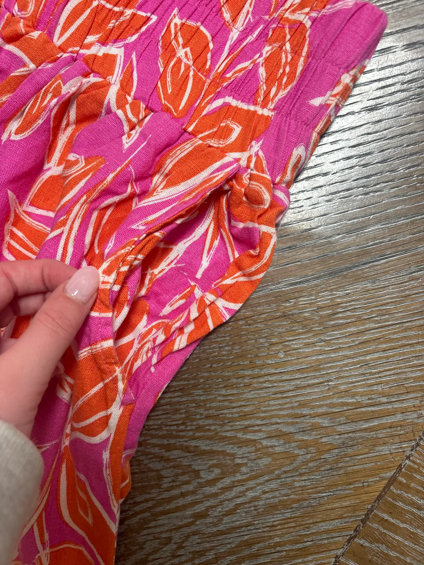 Orange And Pink Wide Leg Linen Pants - Image 4