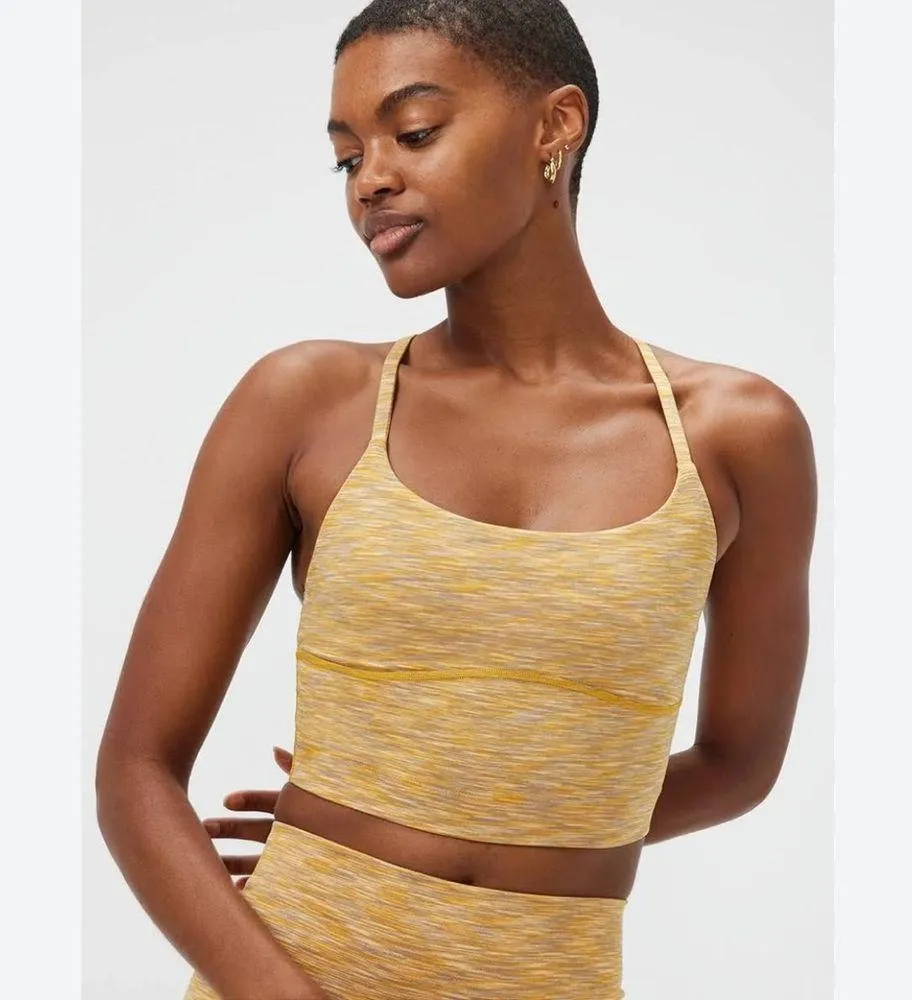 Outdoor Voices Matching Set Free Flow Crop Top and Bike shorts Sunset Yellow - Image 10