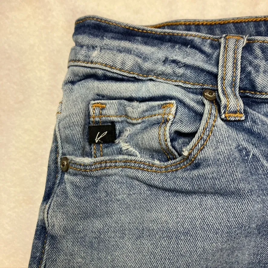 Kancan KC8410L Jeans Women's Size 5‎ 26 High Rise Distressed Frayed Hem Blue - Image 8