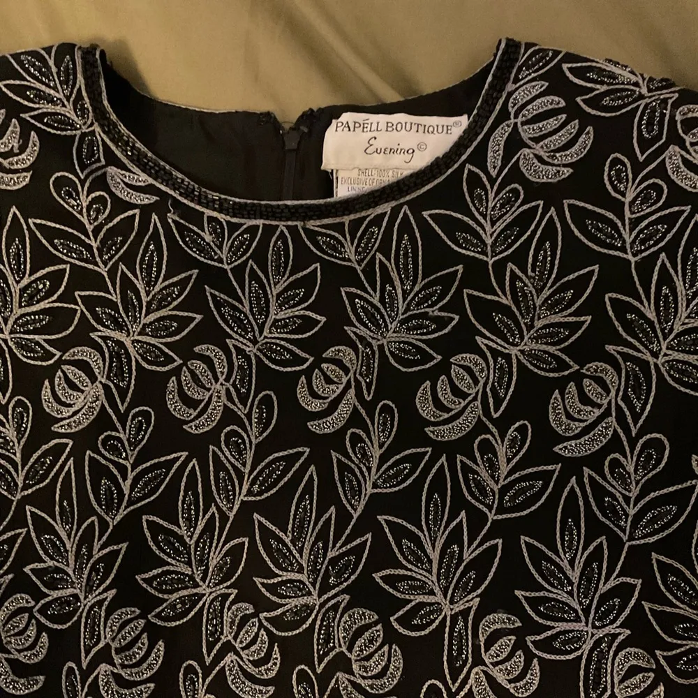 Papell Boutique Evening Silk Beaded Top Blouse - Image 6