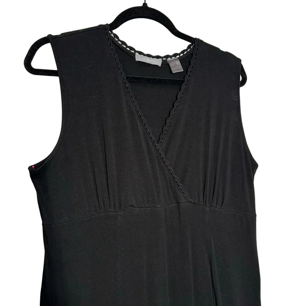 Liz Claiborne Sleeveless Black Dress Women Size X-Large Crochet Details Classic - Image 6