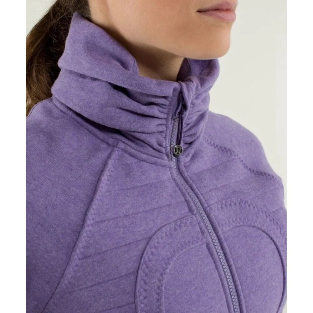Lululemon Calm & Cozy Jacket Heathered Winter Orchid /Deep Zinfandel Size 4 - Image 3