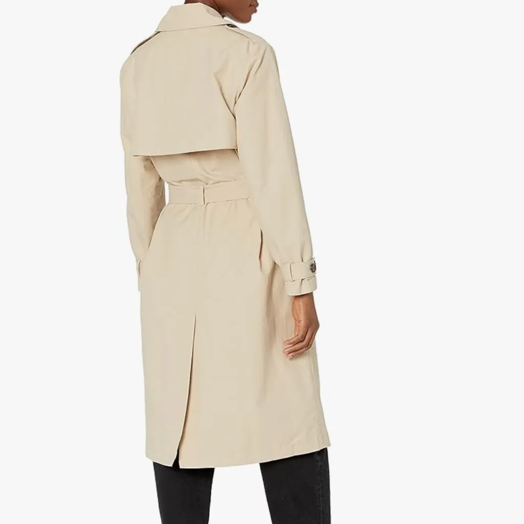 The Drop Women's Beige/Hummus Trench Coat Tan Size XS - Image 3