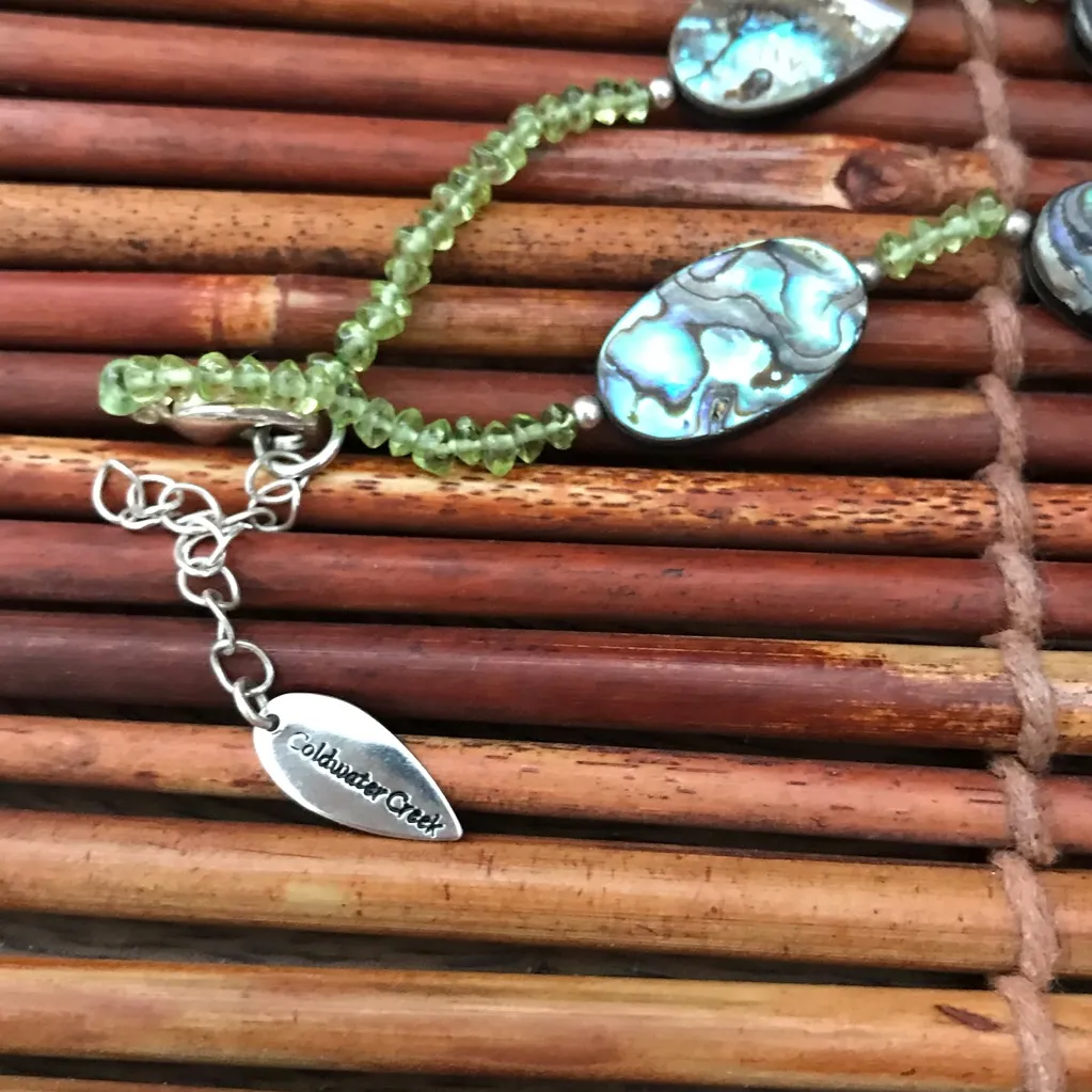 Coldwater Creek Glass Abalone look Necklace - Image 6