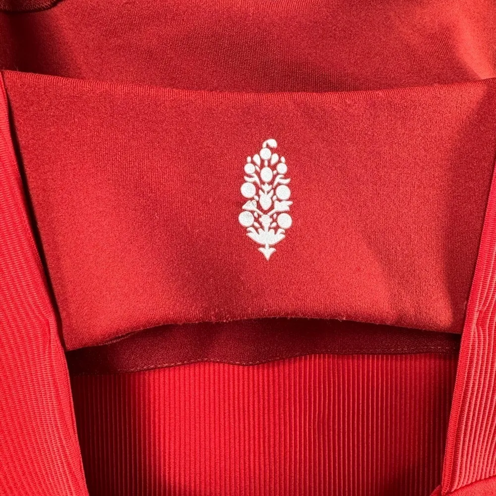 Free People Movement Cut Out Cropped Exercise Jumpsuit in‎ Red Size Small - Image 6