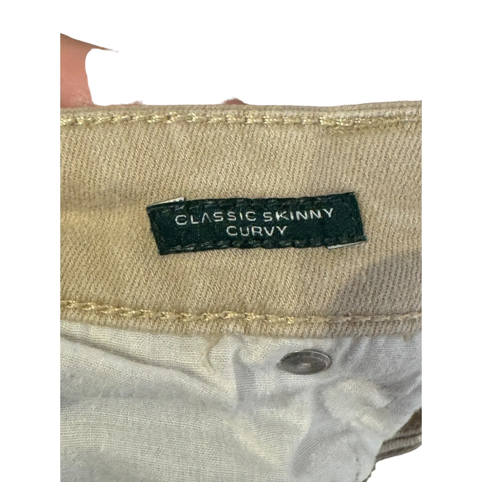 Lauren Ralph Lauren Women's Pants Classic Curvy Skinny Leg Mid-Rise Beige Sz. 10 - Image 10