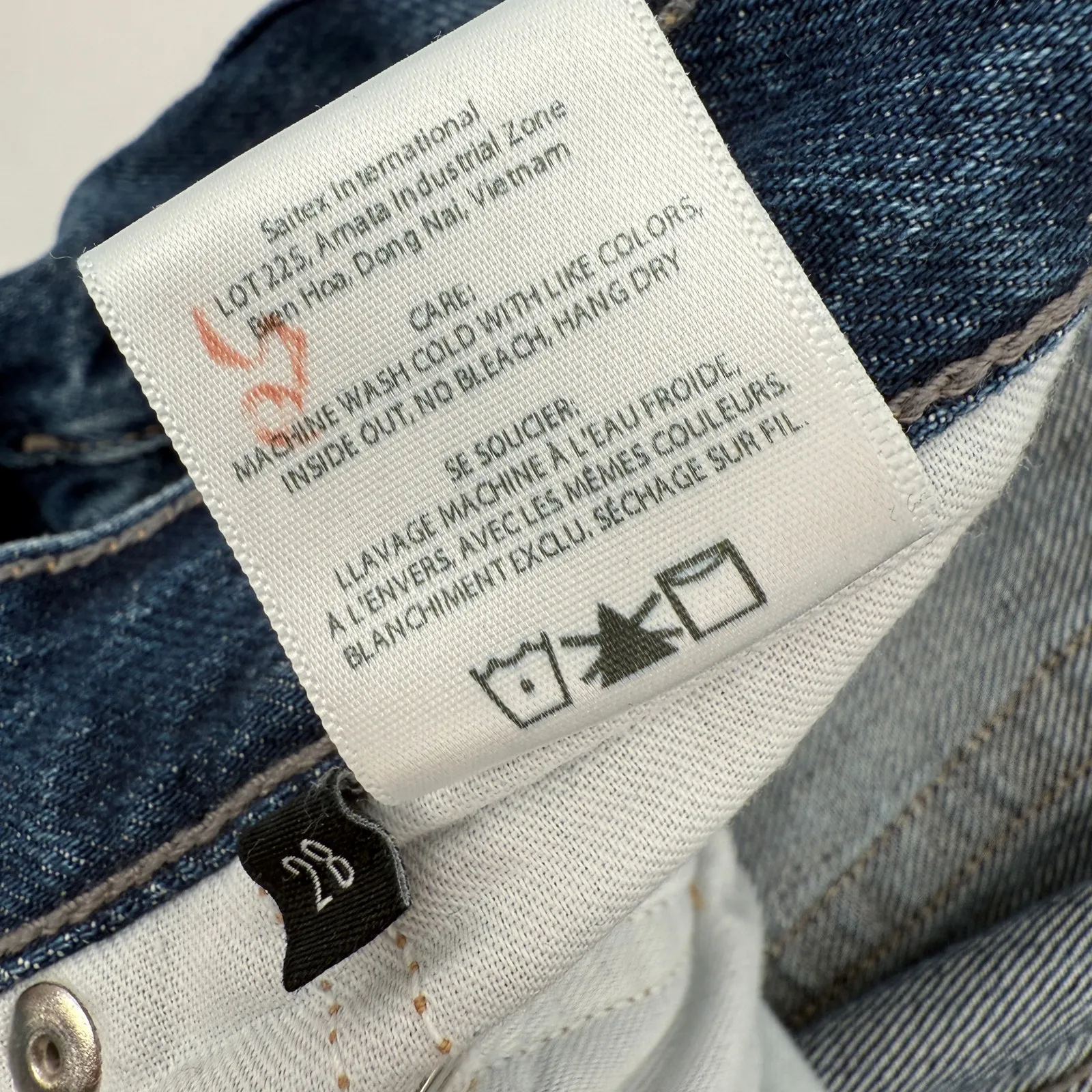 Edwin Jeans SZ 28 Kali Ankle Vintage Straight Denim 100% Organic Cotton Tie Dye Blue - Image 9