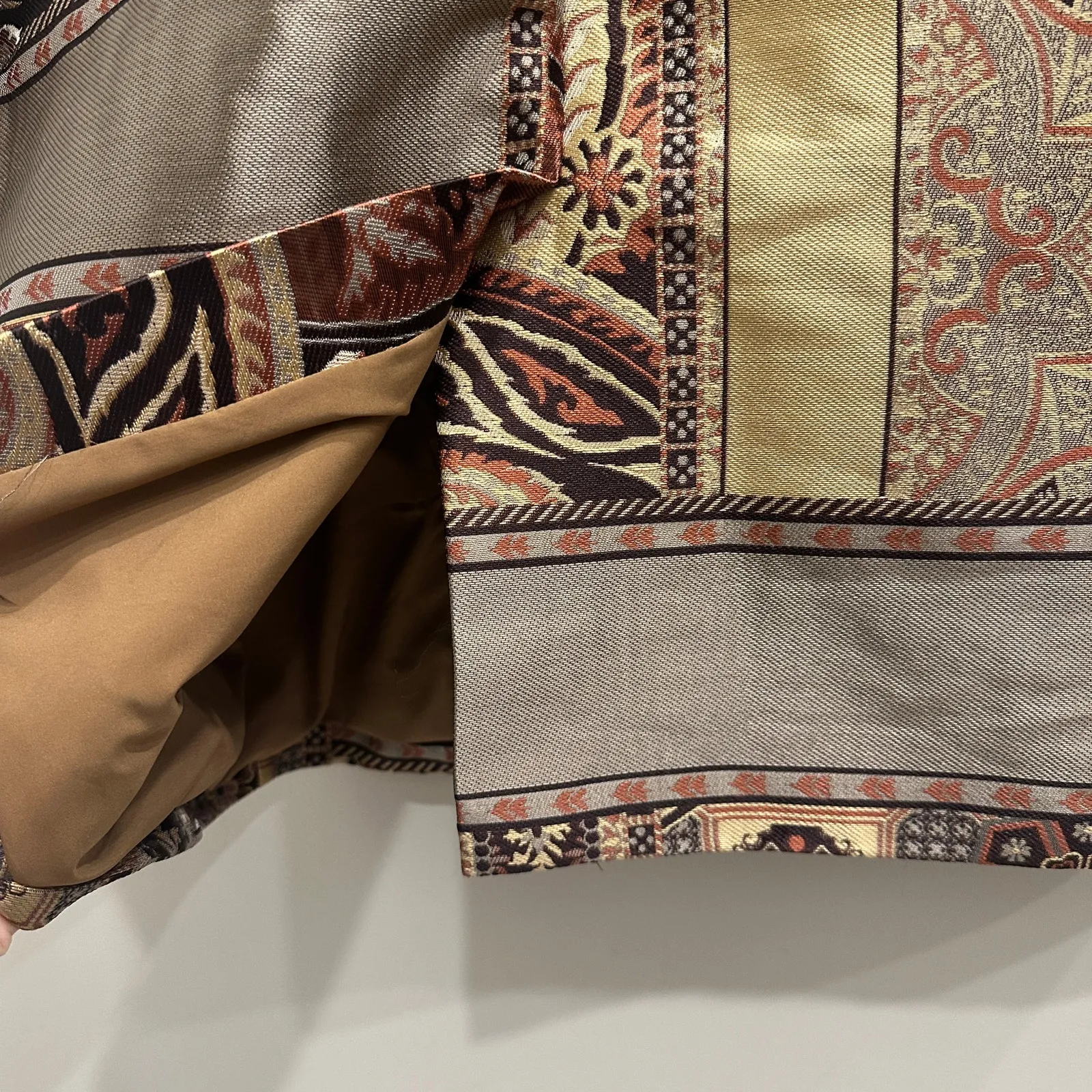 Chico’s Tapestry Dreams Brocade Patchwork Evening Coat Metallic Glam Art-to-Wear - Image 12