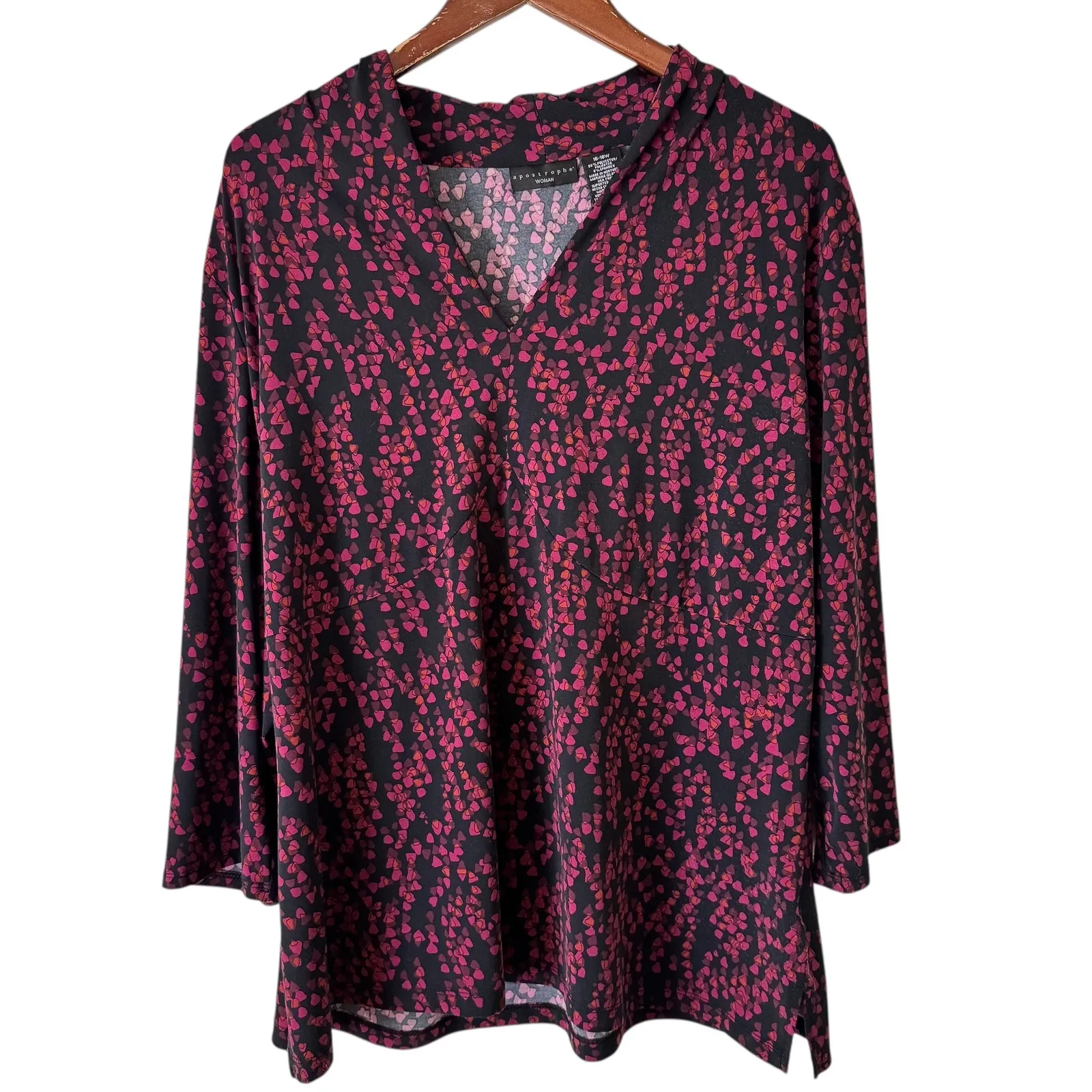 Apostrophe‎ Woman Floral Print V-Neck 3/4 Sleeve Blouse Top Plus Size 16 - 18 W - Image 5