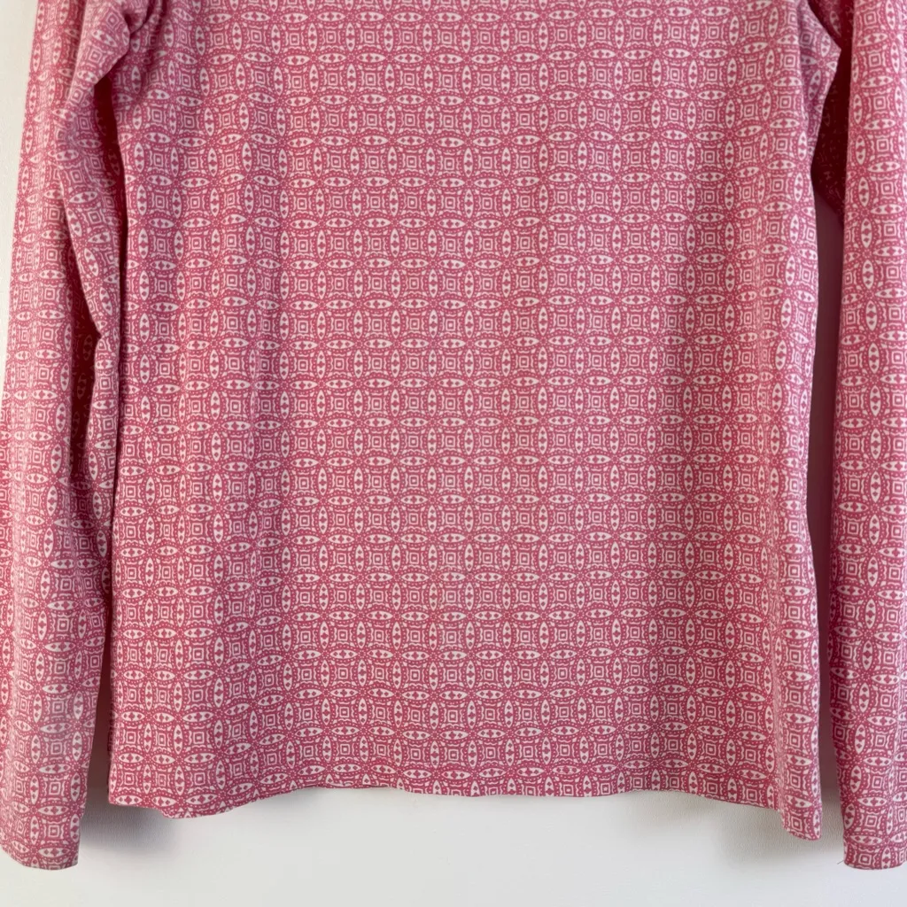 Coolibar UPF 50+ Long Sleeve Sun Protection Tee XS Pink Geometric - Image 3