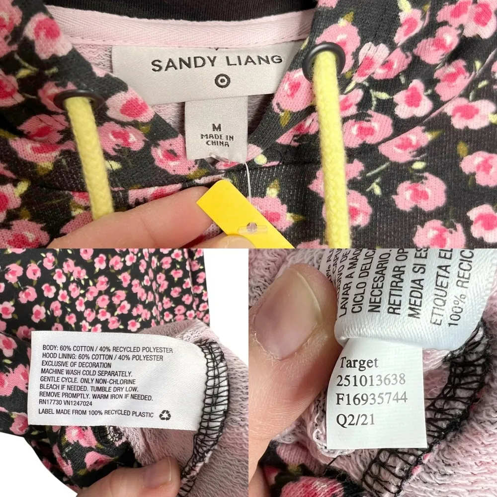Sandy Liang X Target Pink Ditsy Floral Ruffle Hoodie Pullover - Image 13