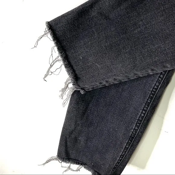 Acne Studios Climb Skinny Jeans Used Black Women’s Size 30 Raw Hem Faded Look - Image 5