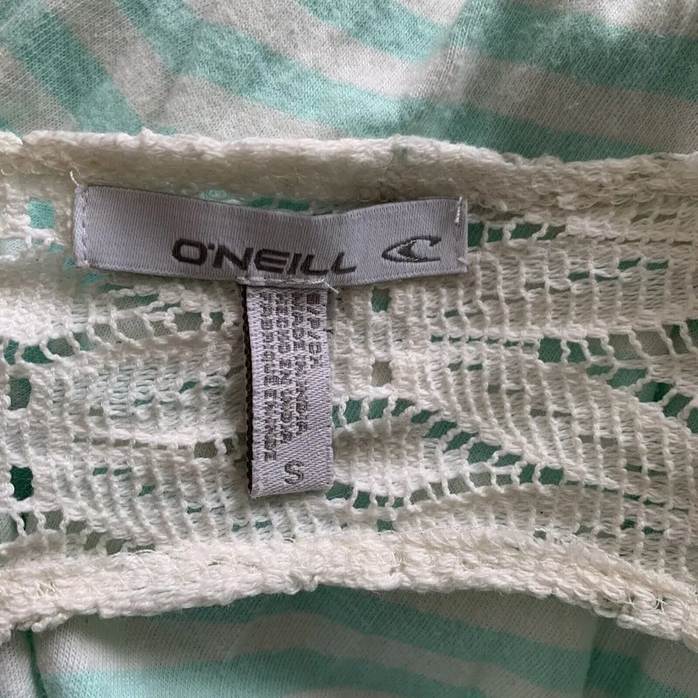 O’Neil Striped  Sun dress Juniors S Small Off White Lace 100% Cotton sundress - Image 6