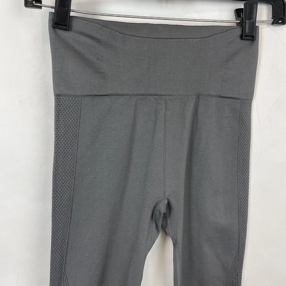 Zyia Active Women's high waisted leggings Gray Seamless Grid Compression Size xs - Image 5