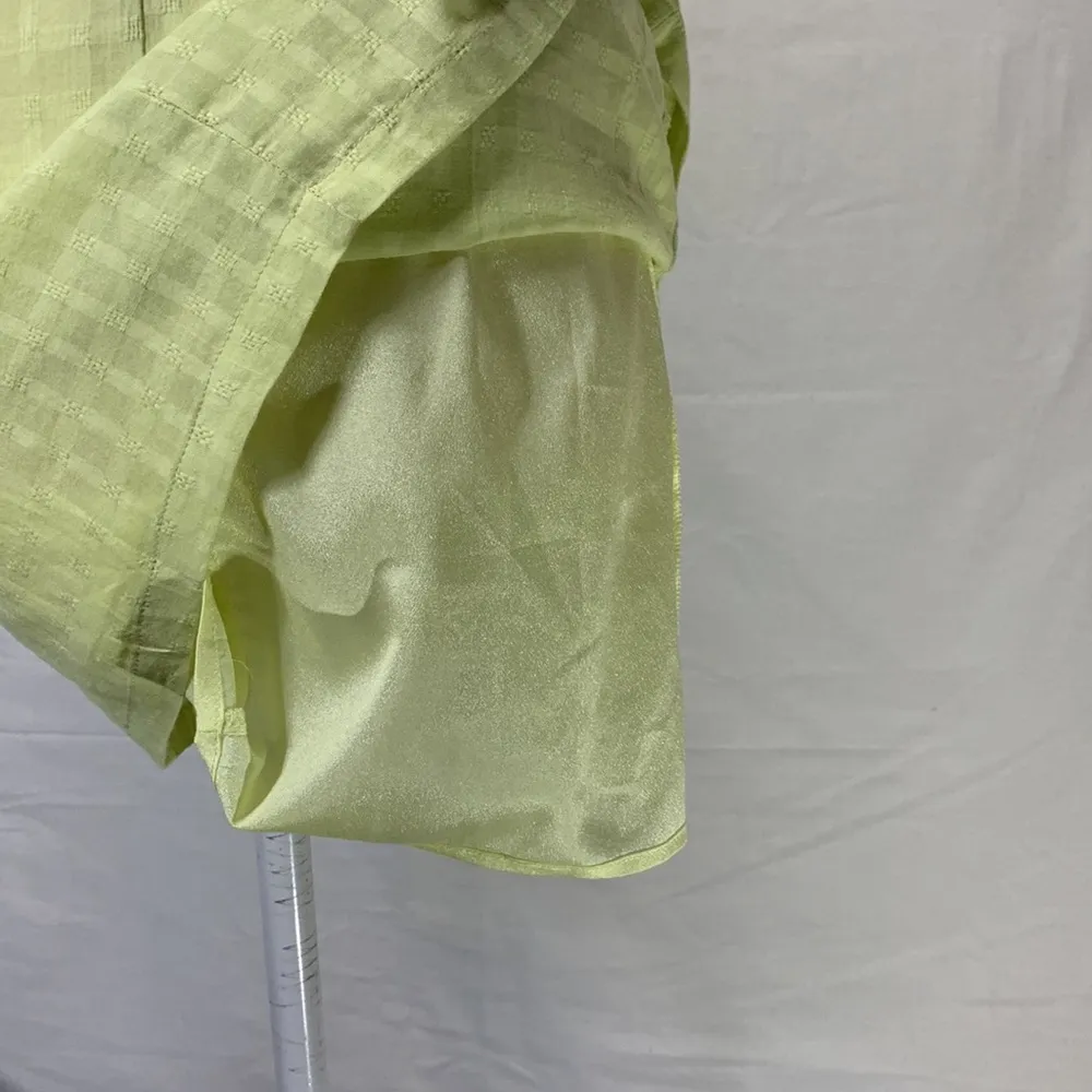 Petite Extreme Collar Shirt Lemon Yellow Mini Dress Size 4 - Image 11