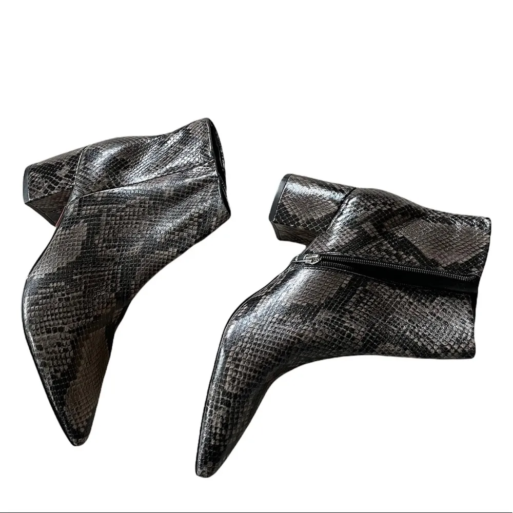 NEW Marc Fisher Jelly 3 Pointed Toe Snake Print Bootie - Image 3