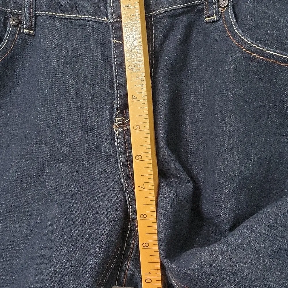 Rocawear Vintage Women's Dark Denim Shorts with Red Detailing Size 15 - Image 7