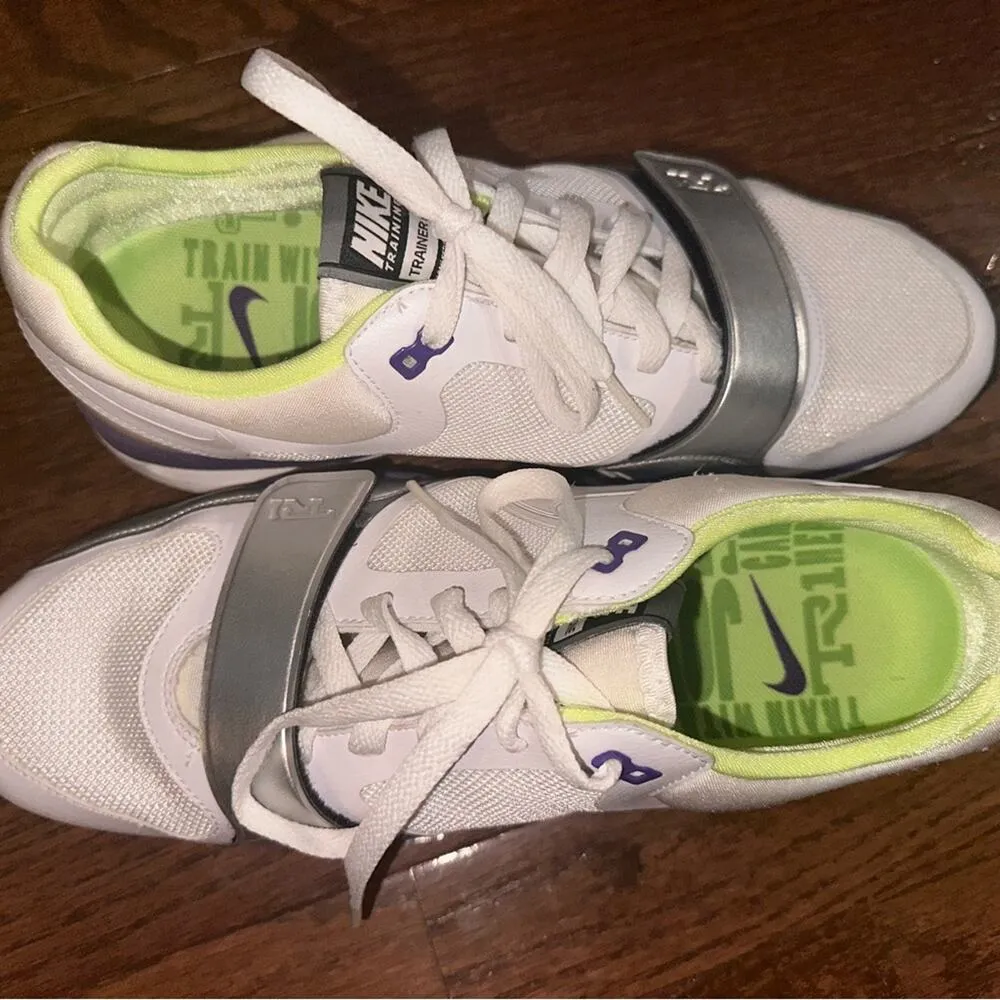 2011 Nike Womens Retro Trainer One Air Max Sneakers 8.5 white lime purple casual - Image 10