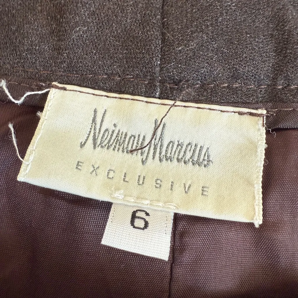 Vintage Neiman Marcus 100% Wool Pants Womens 6 Brown Trousers Slacks Made in USA - Image 3