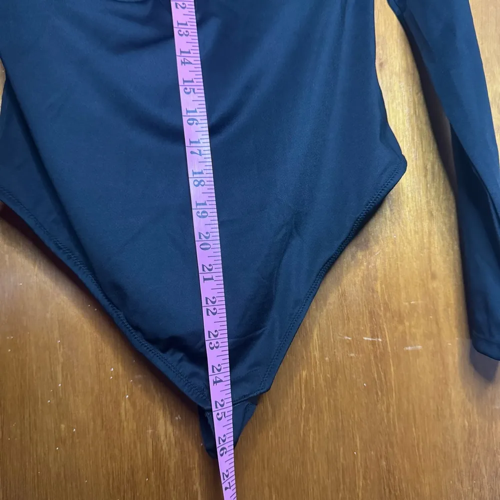 Popilush Lace Shapewear Bodysuit Long Sleeve Body suits Womens Deep V Neck Tummy Black Size XXL - Image 5