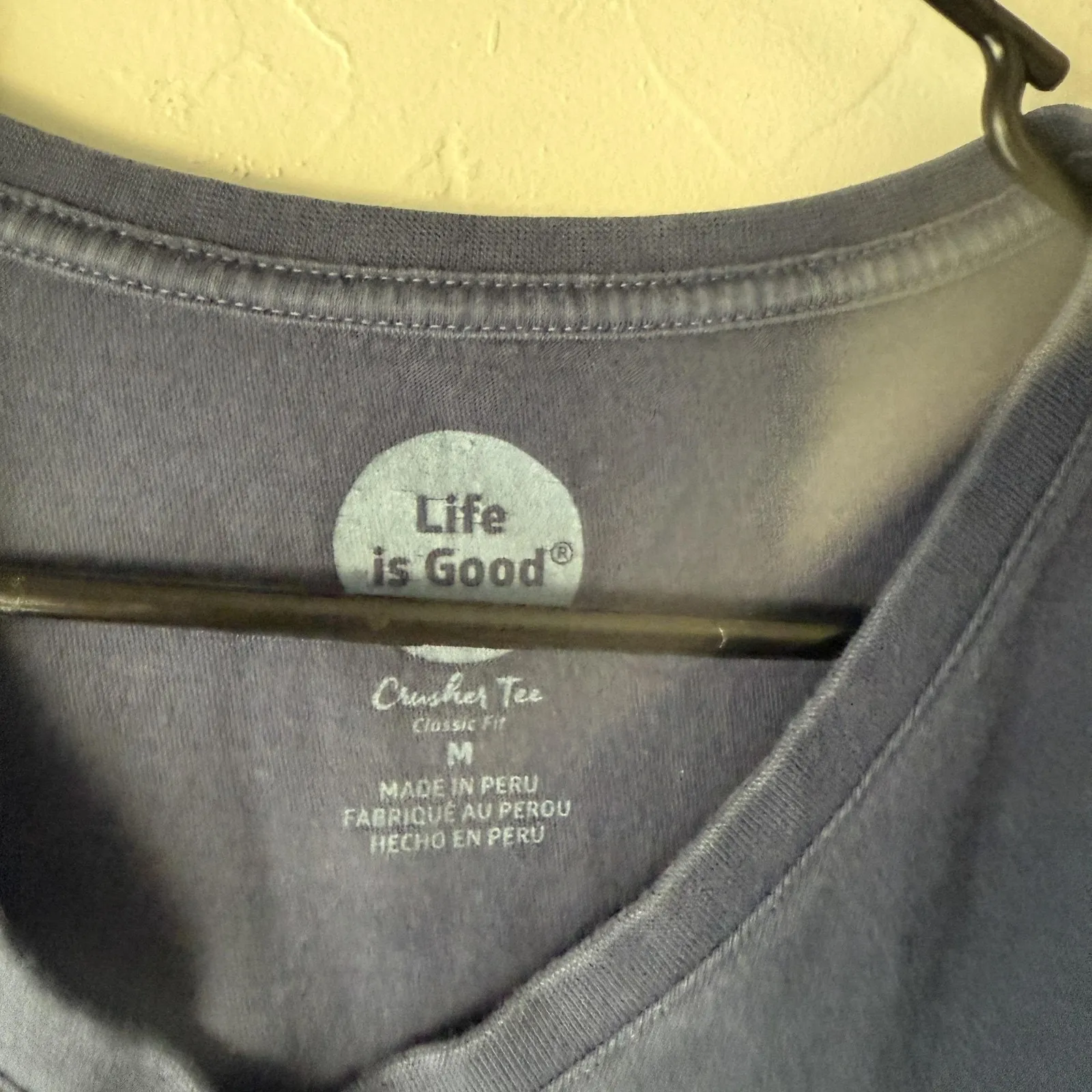 Life Is Good Shirt Outdoor M Blue Snowflake Winter Quote Long‎ Sleeve Graphic - Image 4