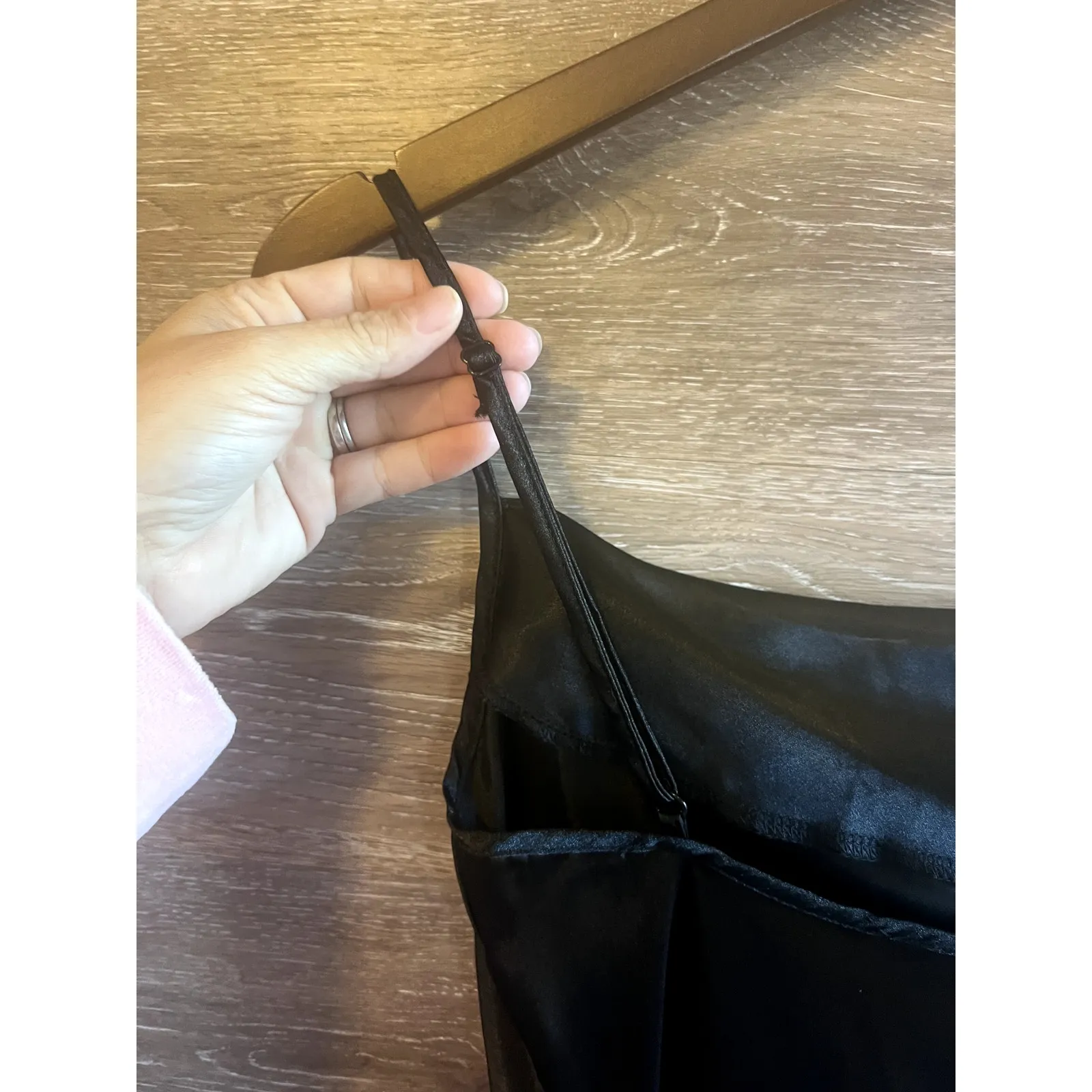 Bebe Slip dress black Stain Cowl Neck Size XS Vintage - Image 7