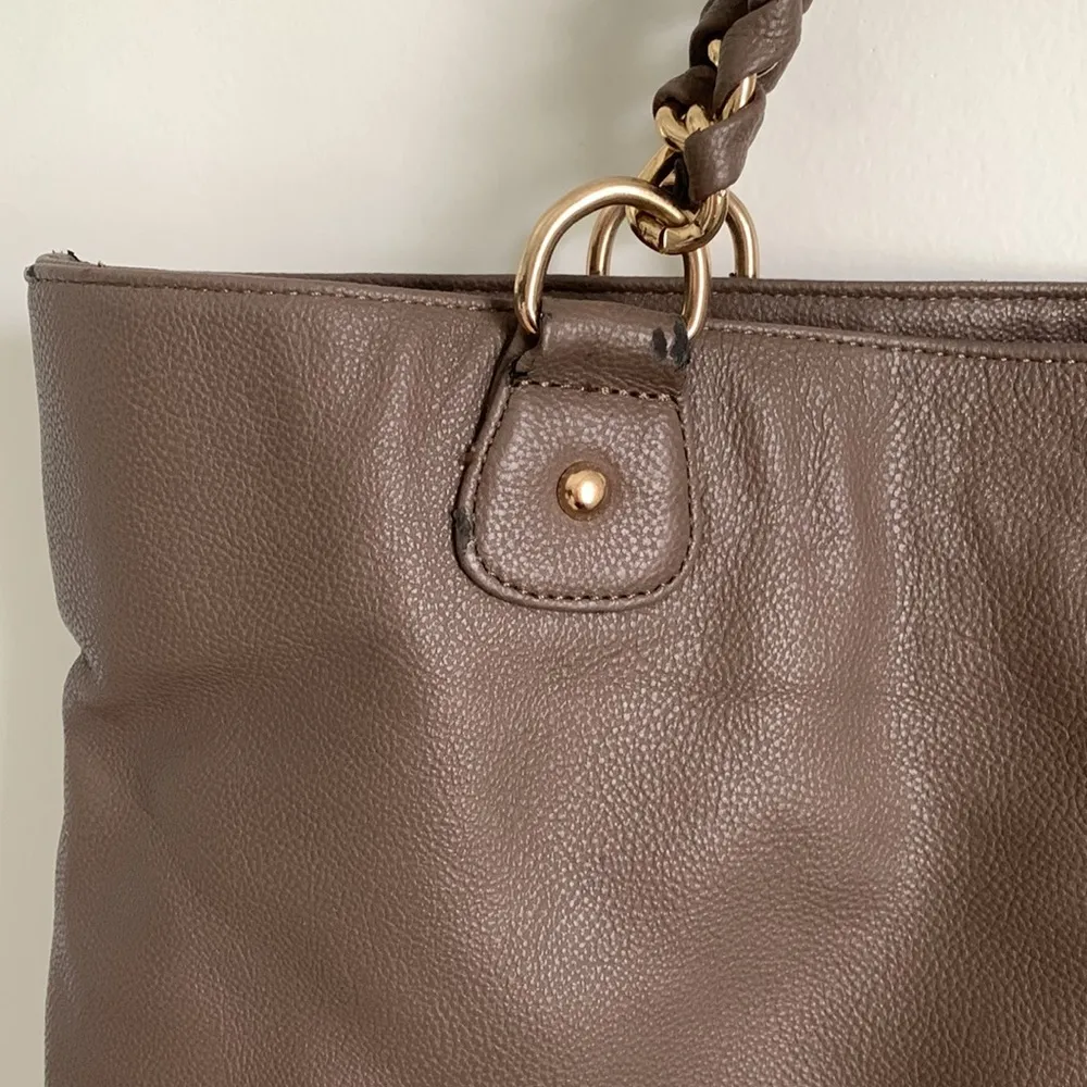 Dark Taupe Vegan Leather Bag - Image 11
