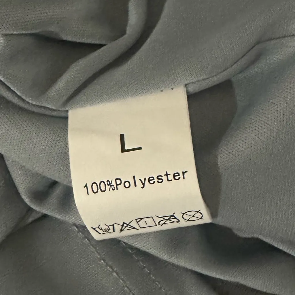 Mgiacy Embroidered Mini Dress Floral Design Sz L Tulle Babydoll Mesh Overlay Blue Size L - Image 5