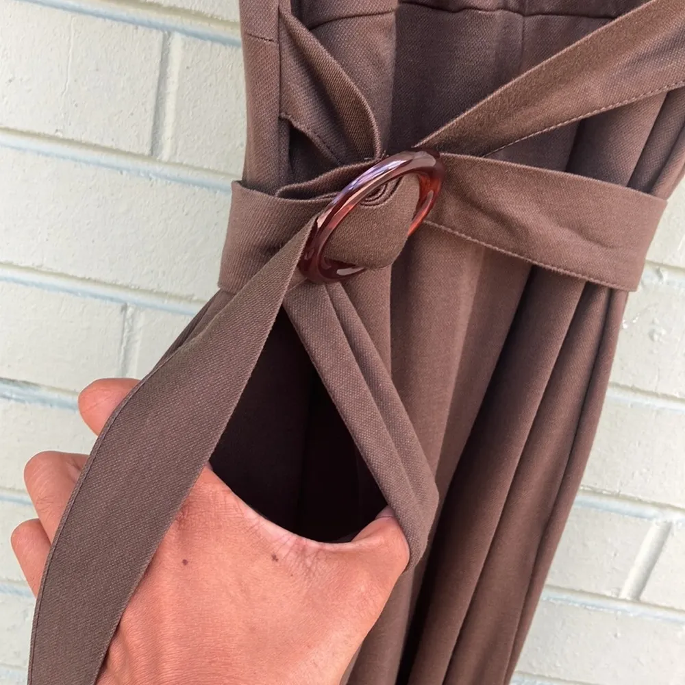 Zara army green wrap capris style jumpsuit woman’s size small - Image 4