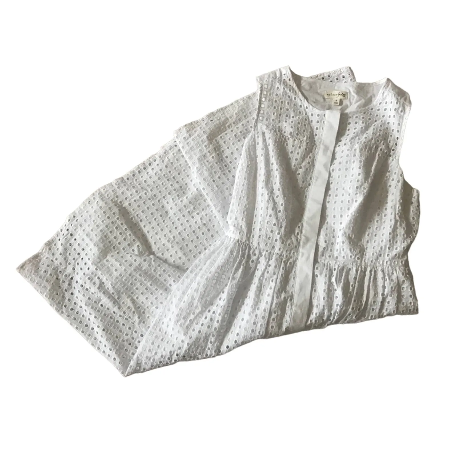 MAISON JULES Womens White Eyelet Dress‎ - Image 4