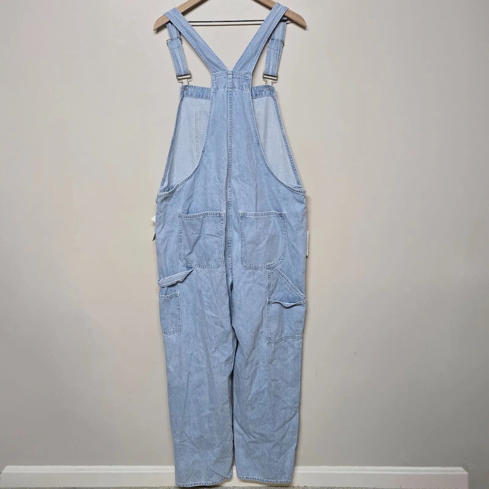 Aritzia Sundays Best Womens Overheard Light Wash Denim Carpenter Overalls NWT XL - Image 5