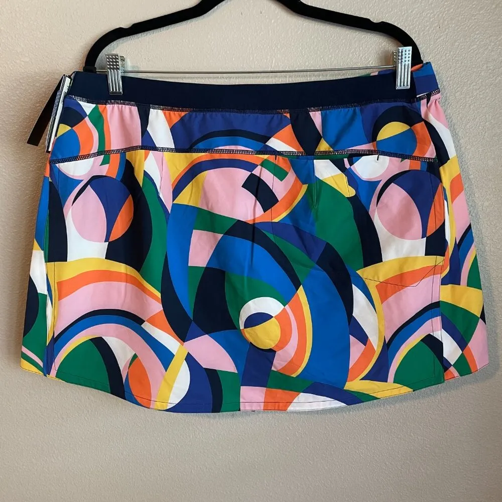 RLX Ralph Lauren Performance Skort Size XL Colorful Abstract Golf Pickleball Blue - Image 9