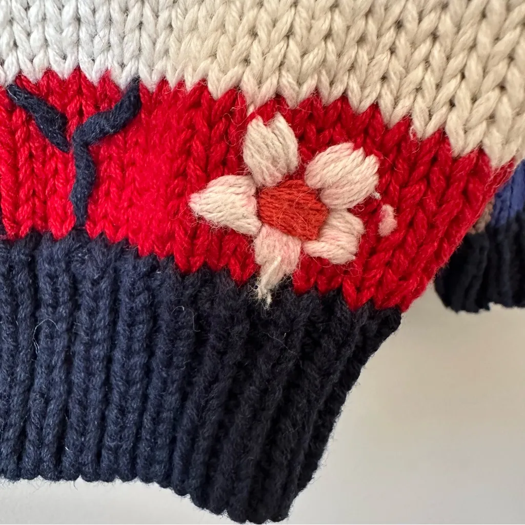 Christopher & Banks Vintage Embroidered Storybook Seasons Cardigan Sweater Large - Image 15