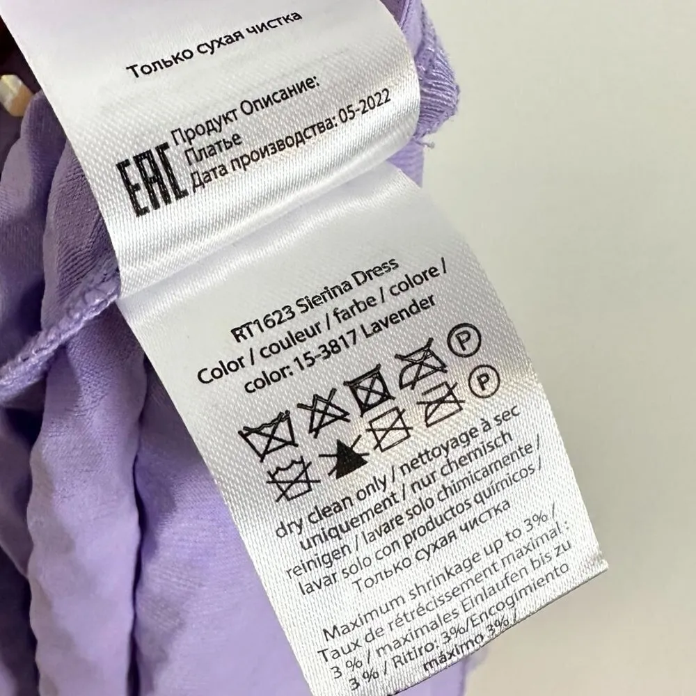 ROTATE Sierina Ruched Puff Sleeve Metallic Midi Dress in Purple Size US 0 - Image 10