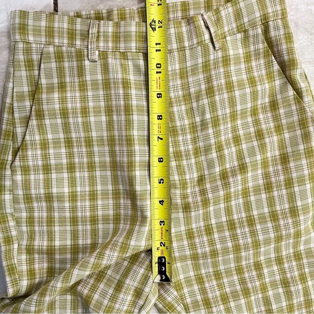Daisy Street Green Yellow Juniper Plaid Split Hem Trousers US Small - Image 13