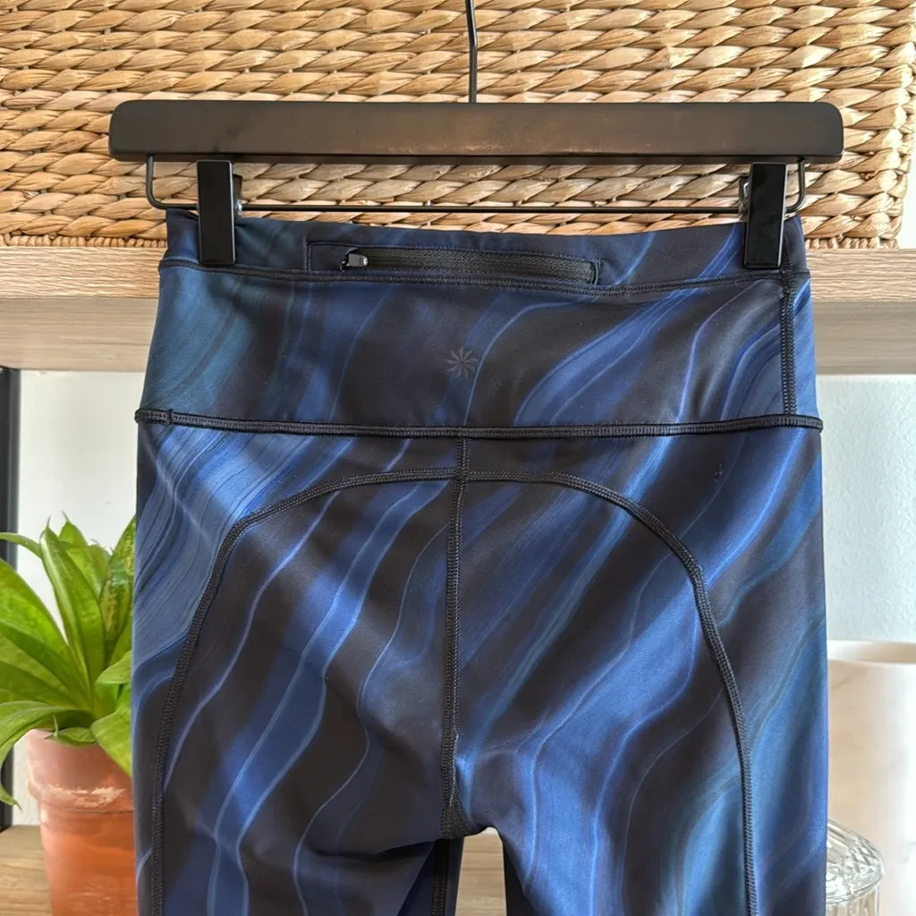 Athleta Mid-Rise Accelerate Geode Crop Zip Back Pocket Capri Legging Activewear - Image 8