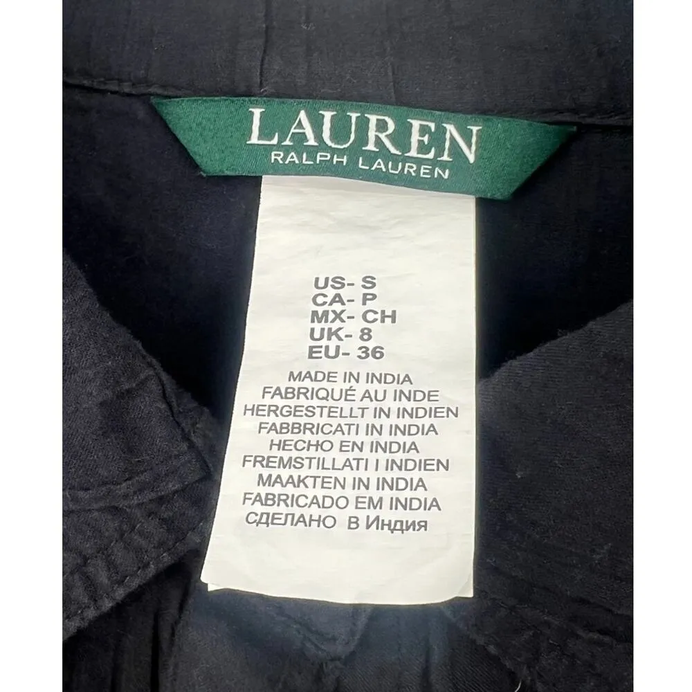 Lauren by Ralph Lauren S 3/4 sleeve button-down shirt Semi Sheer Up Top Women - Image 3