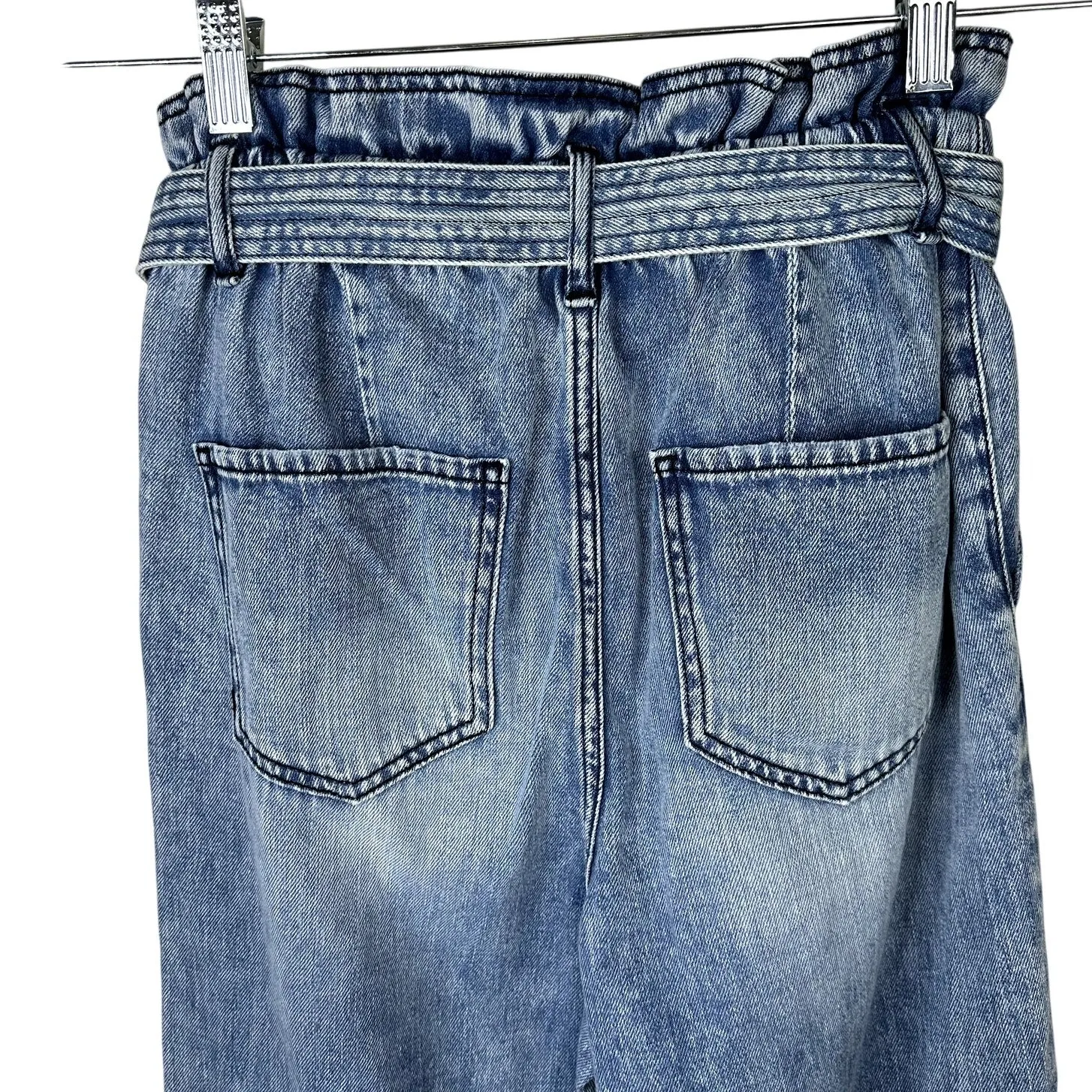 Sam Edelman Rayne Belted Paper Bag High Waist Soft Straight Ankle Jean Size 25 - Image 8