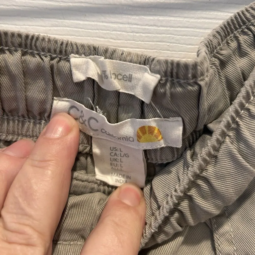 C&C California Green Lyocell Shorts Women Size Large Boho Beachy Comfy Vacation - Image 7